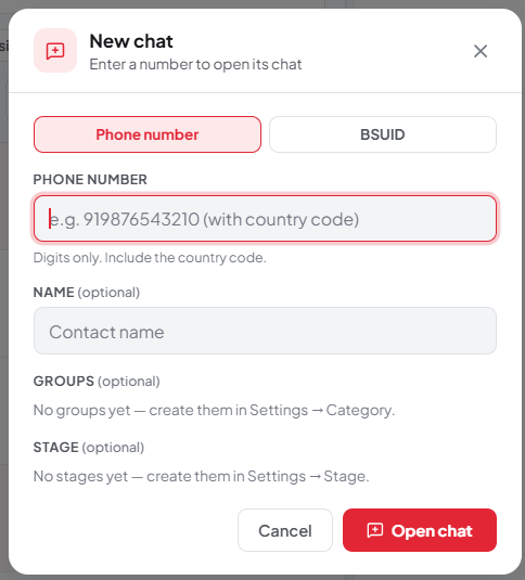 Figure 13. New chat